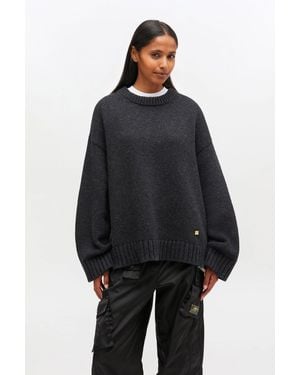 Ganni Dunkelgrauer Pullover Aus Wollmix - Blau