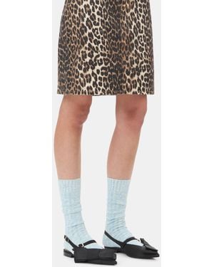 Ganni Blue Chunky Cotton Socken - Weiß