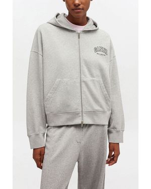Ganni Zip Hoodie - Grey