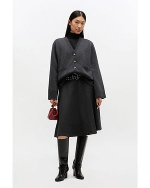 Ganni Wool Suiting Wrap Skirt - Black