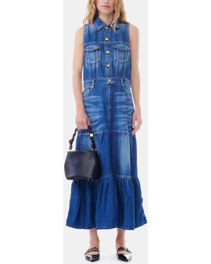 Ganni Denim Long Dress - Blue