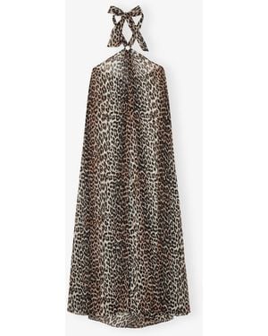 Ganni Chiffon Halterneck Dress - Multicolor