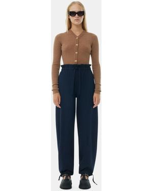 Ganni Light Elasticated Waist Pants - Blue