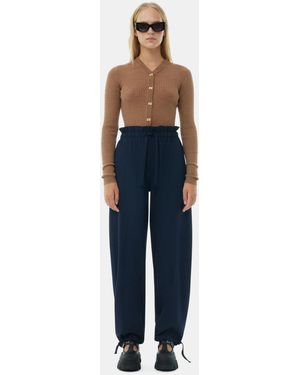 Ganni Light Elasticated Waist Pants - Blue