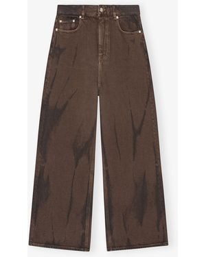 Ganni Baggy Wide Jeans - Brown