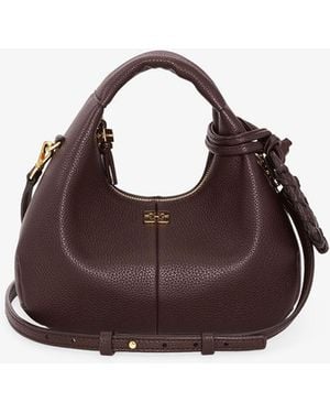 Ganni Mini Hobo Bag - Brown
