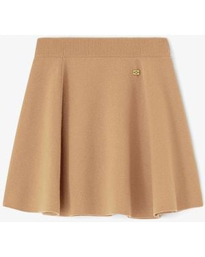 Ganni Cashmere Wool Mini Skirt - Natural