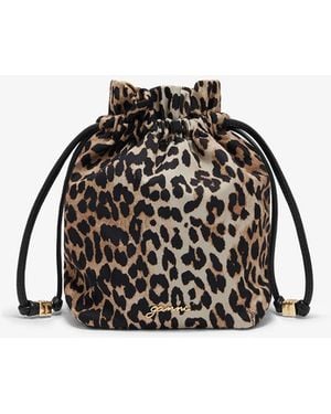 Ganni Printed Bou Bucket Pouch - Black