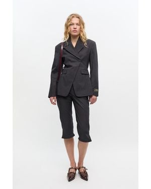 Ganni Pinstripe Capri Pants - Blue