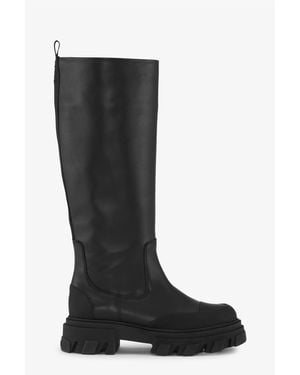 Ganni Cleated High Tubular Boot - Black