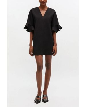 Ganni Mini Ruffle Dress - Black