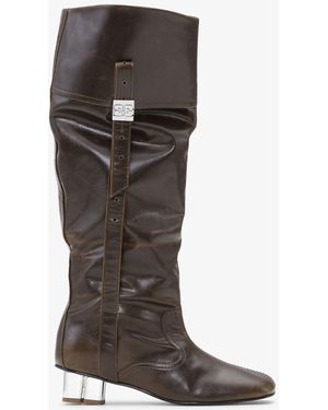 Ganni Slouchy Knee Boots - Grey