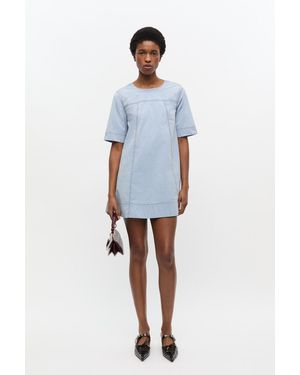 Ganni Light A-Line Mini Denim Dress - Blue