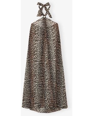 Ganni Chiffon Halterneck Dress - Multicolor