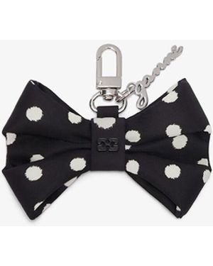 Ganni Bow Charm With Dots - Black