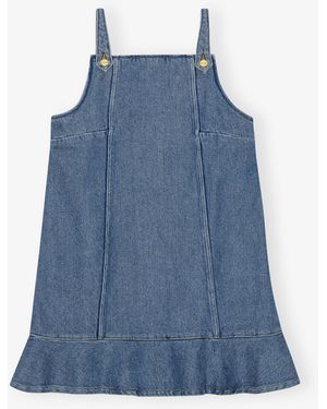 ganni tint denim strap dress Ganni Tint Denim Mini Dress in Blue