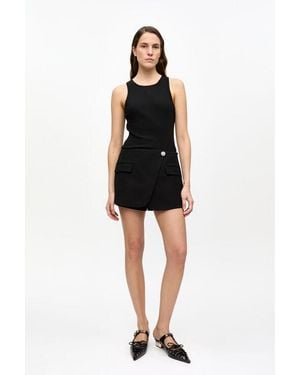 Ganni Heavy Cotton Tailoring Shorts - Black