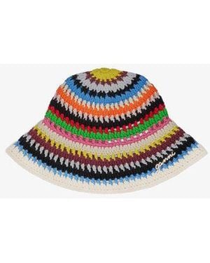 Ganni Multicolour Crochet Bucket Hat Organic Cotton