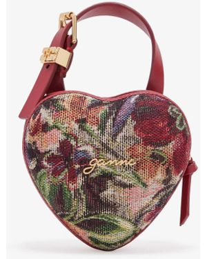 Ganni Tapestry Nano Heart Bag - Multicolour