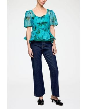 Ganni Peplum Blouse - Blue