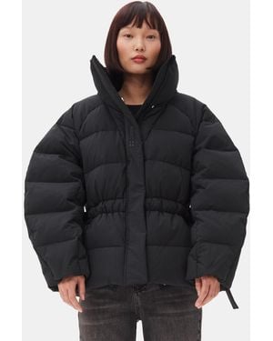 Ganni Tech Oversized Down Puffer Jacket - Black