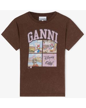Ganni Daisy Duck Comic T-Shirt - Brown