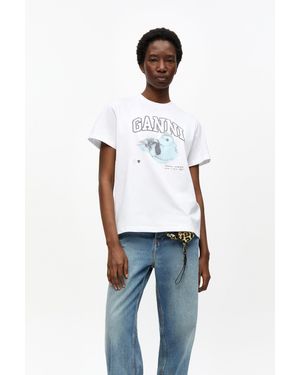 Ganni Duckie Relaxed T-Shirt - White