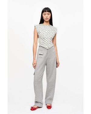 Ganni Heavy Terry Curved Pants - White