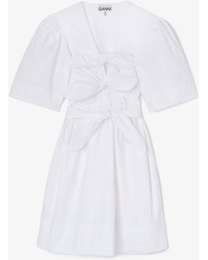 Ganni Cotton Mini Dress - White
