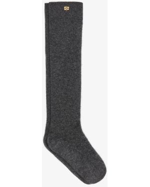 Ganni Dark Wool Mix Socks - Black
