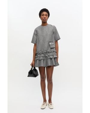 grey check mini dress Self-portrait Prince Of Wales Check Mini Dress main image 0