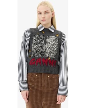 Ganni Graphic Cats Vest - Multicolor