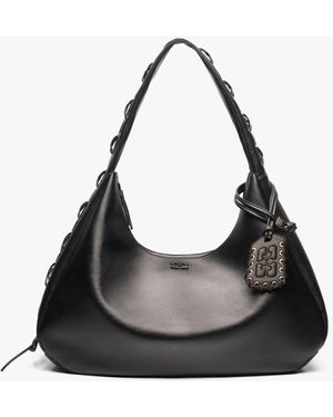 Ganni Schwarze Hobo Bag