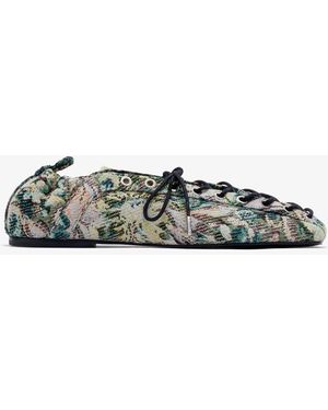 Ganni Lace-Up Ballerinas - Multicolour