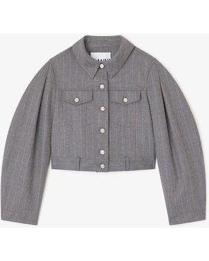 Ganni Stripe Jacket - Grey