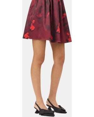 Ganni Bow Kitten Heel Pumps - Red