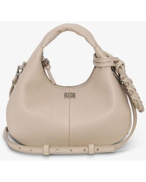 Ganni Hellgraue Mini-Hobo-Tasche - Mehrfarbig