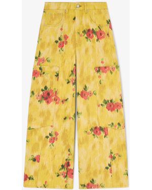 Ganni Baggy Cargo Jeans - Yellow