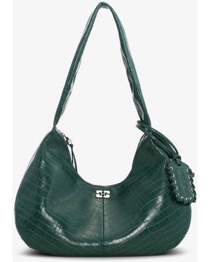 Ganni Mittelgroße Croco-Hobo-Tasche - Mehrfarbig