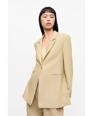 Ganni Twill Suiting Blazer - Natural