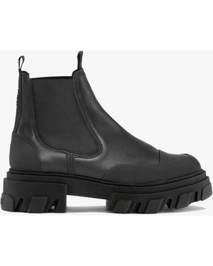 Ganni Cleated Low Chelsea Boot - Black