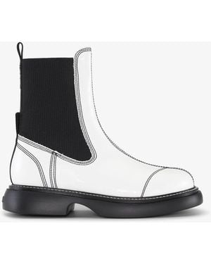Ganni Off- Everyday Mid Chelsea Boots - White