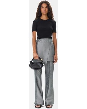 Ganni Suiting Skirt Flared Pants - Black
