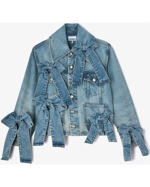 Ganni Light Rigid Denim Jacket - Blue