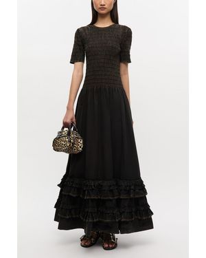 Ganni Washed Smock Dress - Black