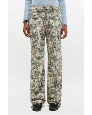 Ganni Tapestry Twill Trousers - White