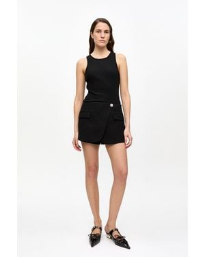 Ganni Heavy Cotton Tailoring Shorts - Black