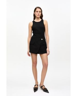Ganni Heavy Cotton Tailoring Shorts - Black