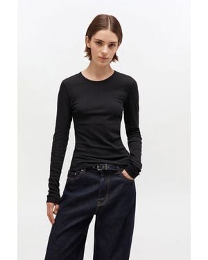 Ganni Rib Long-Sleeve - Blue