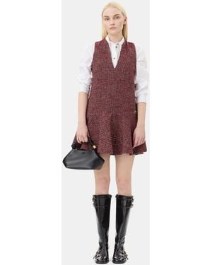Ganni Check Mini Dress - Red